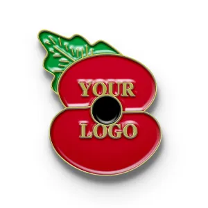 Poppy Pin with Custom Embedded Logo