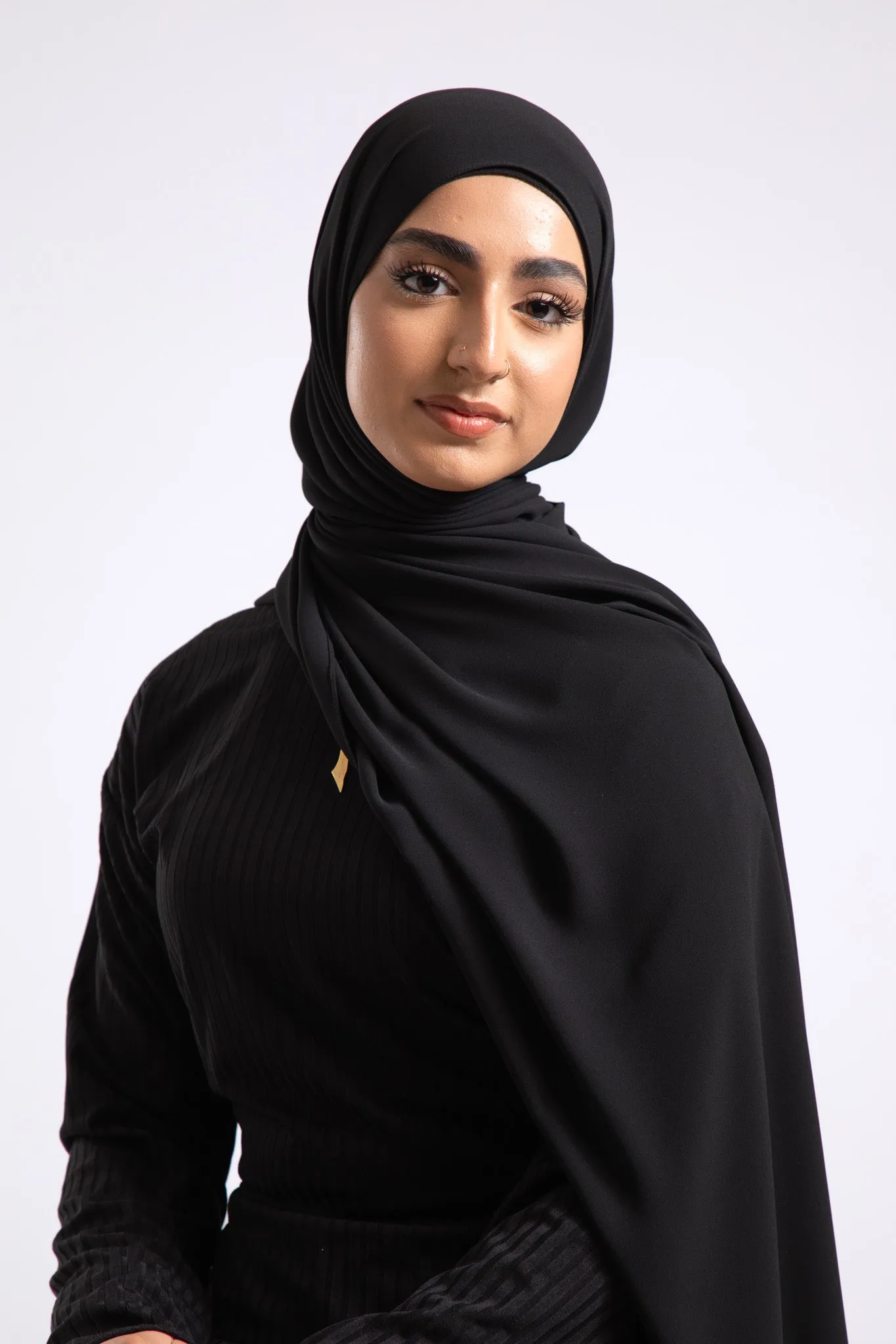 Premium Georgette Crepe Hijab - Black