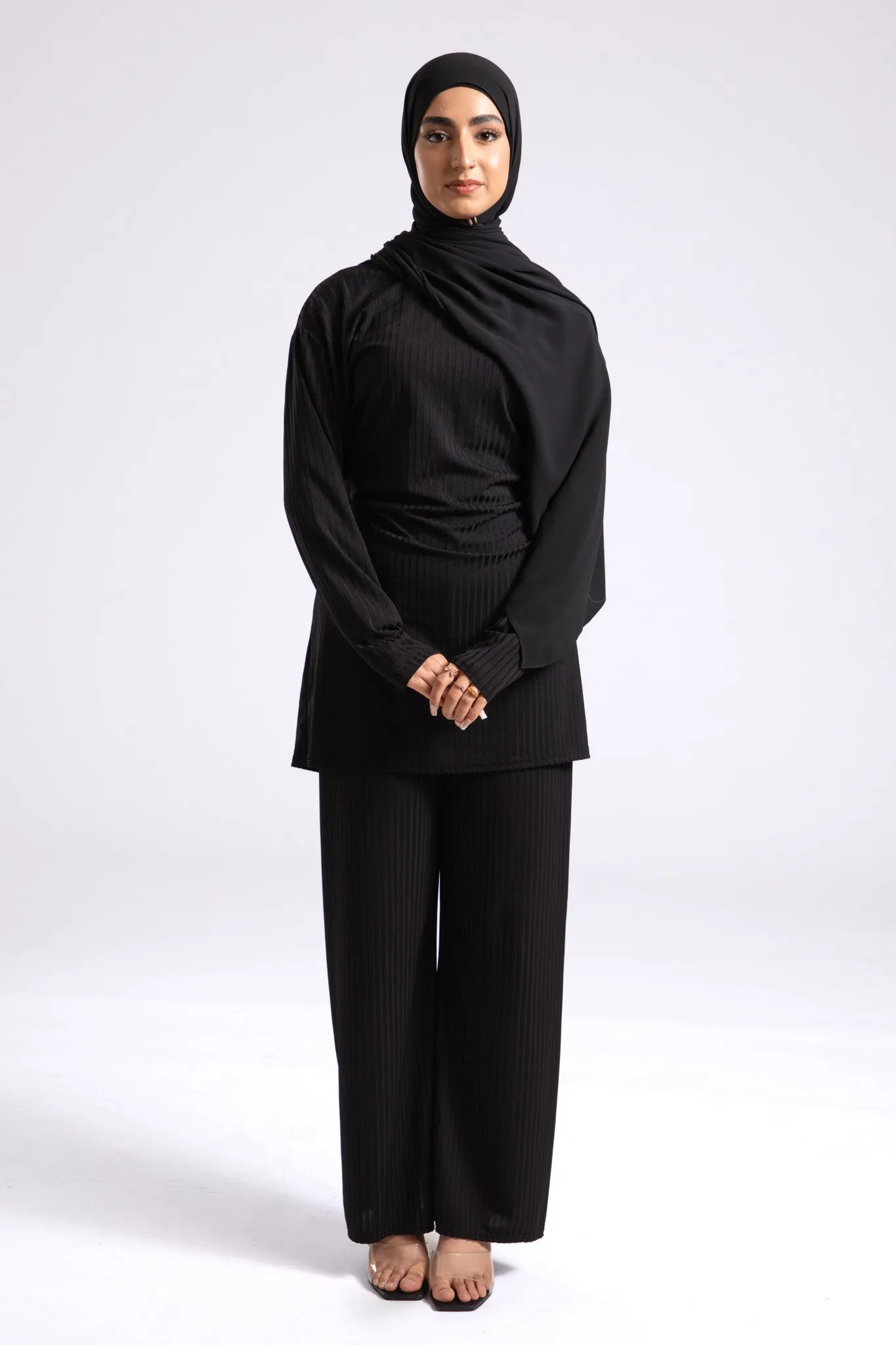 Premium Georgette Crepe Hijab - Black