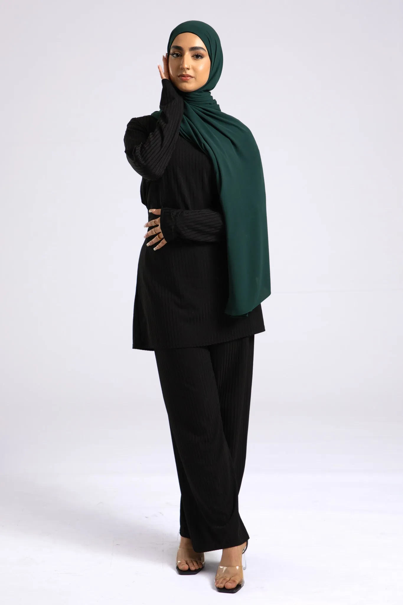 Premium Georgette Crepe Hijab - Emerald Green