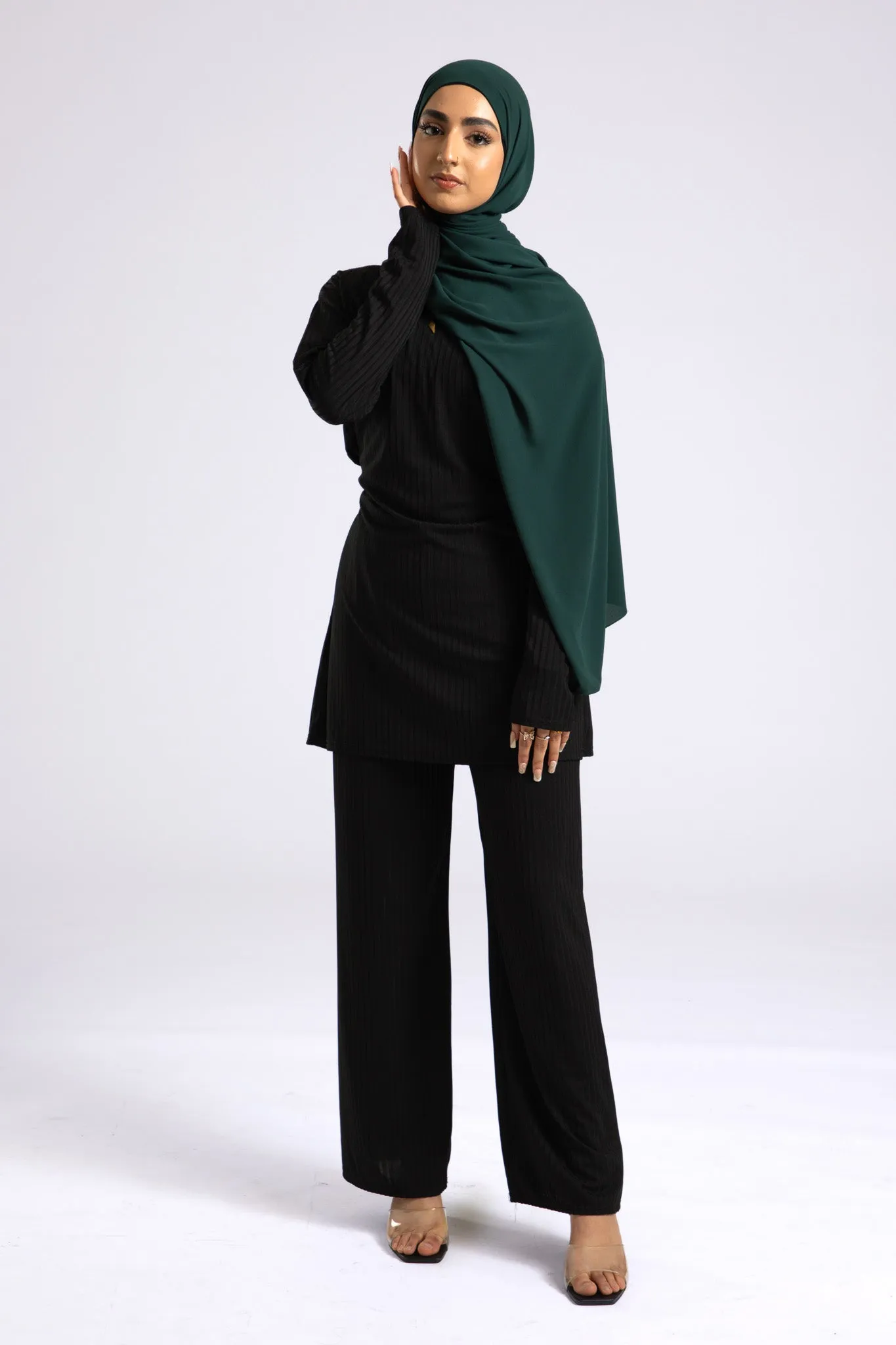 Premium Georgette Crepe Hijab - Emerald Green
