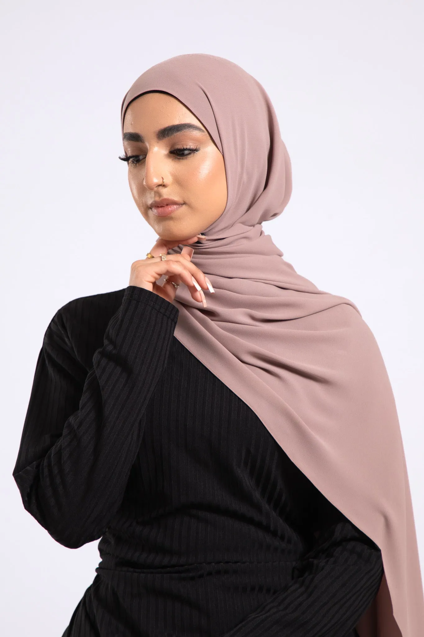 Premium Georgette Crepe Hijab - Mink