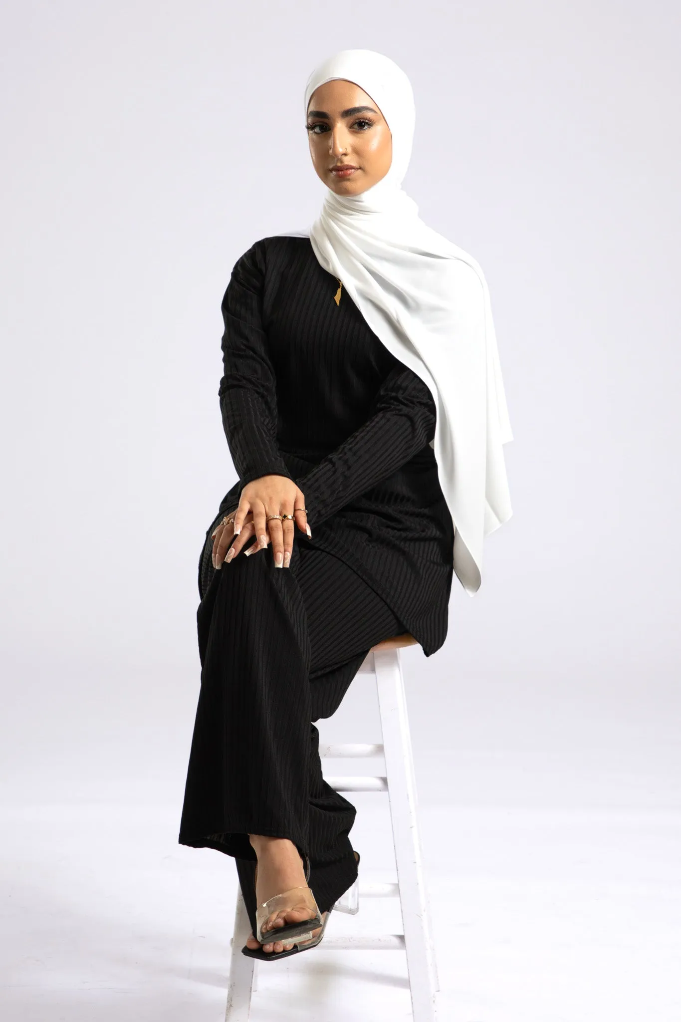 Premium Georgette Crepe Hijab - White