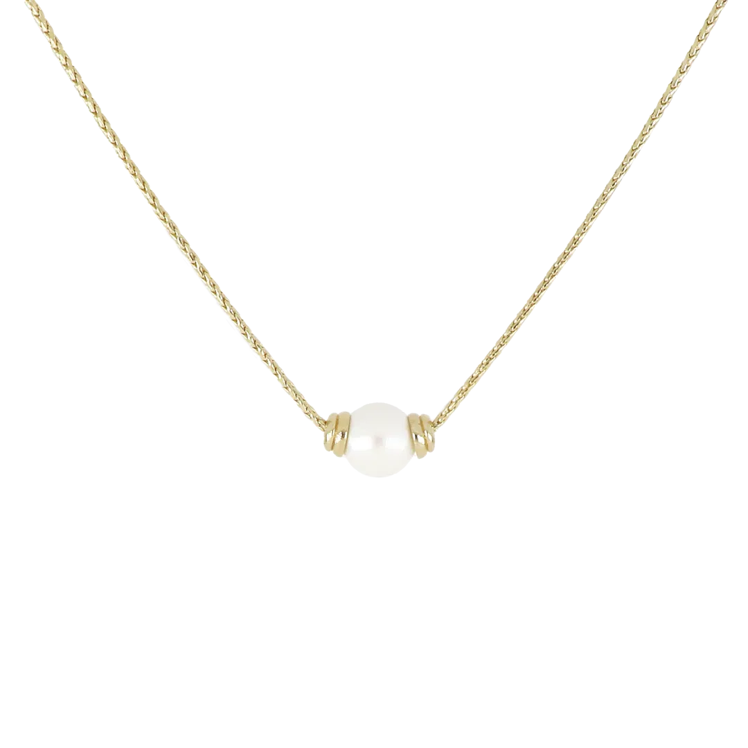 Pérola Single Pearl Necklace Gold  16-18"