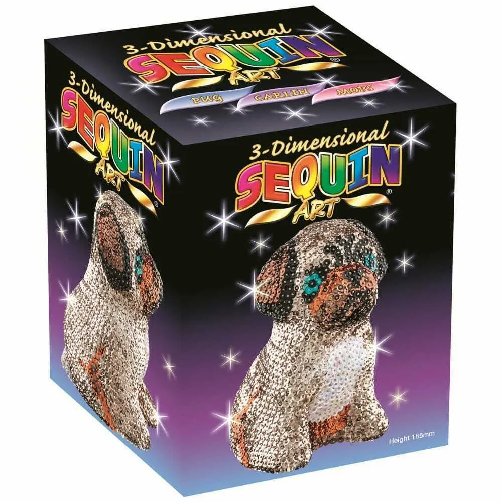 Pug 3D Sculpture Sequin Art Sparkling Arts & Crafts Decorative DIY Kit