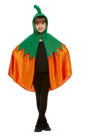 Pumpkin Hooded Halloween Cape for Kids