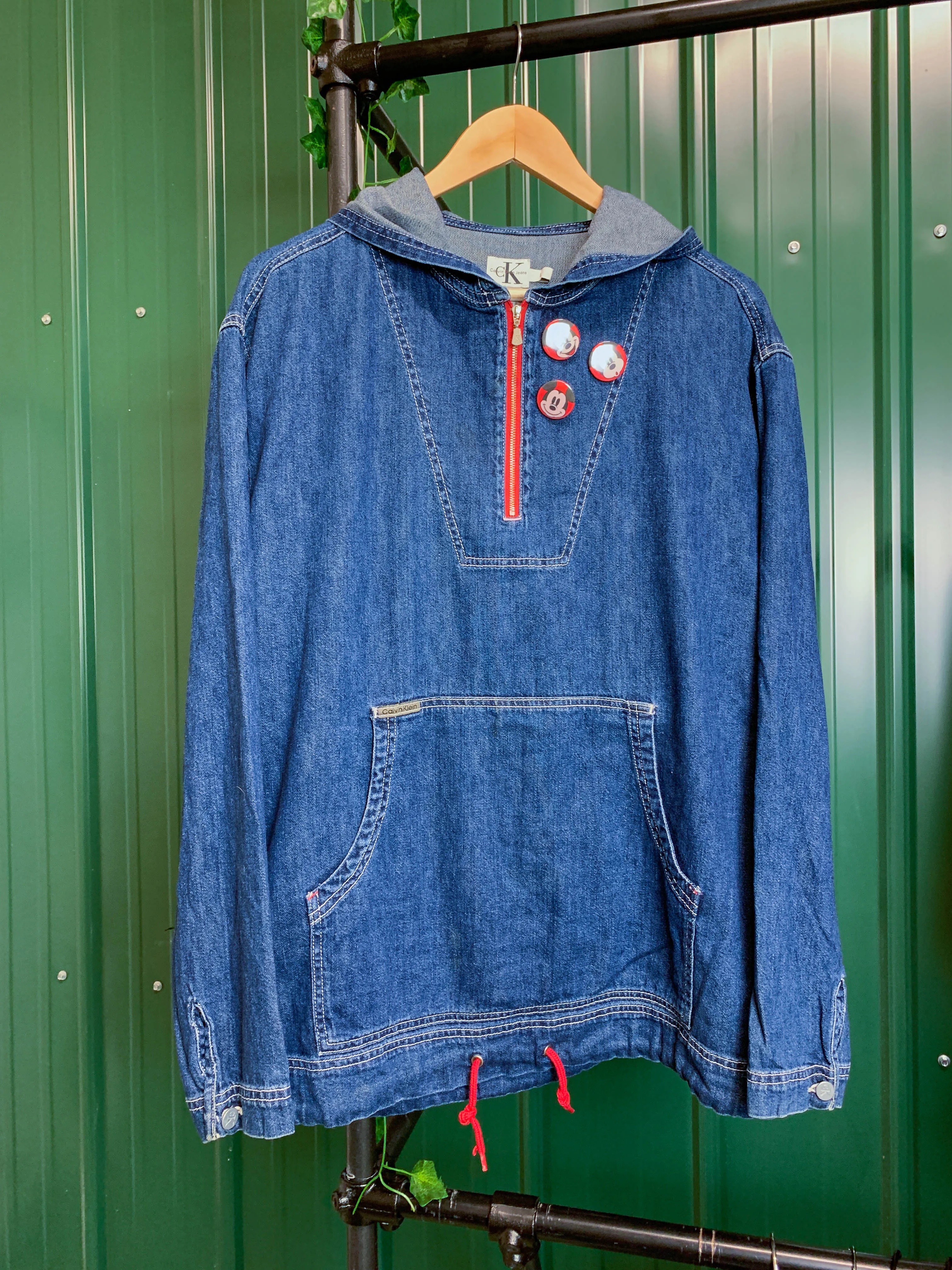 "1 of 1" Mickey Mouse Denim Anorak Jacket (L)