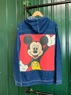 "1 of 1" Mickey Mouse Denim Anorak Jacket (L)