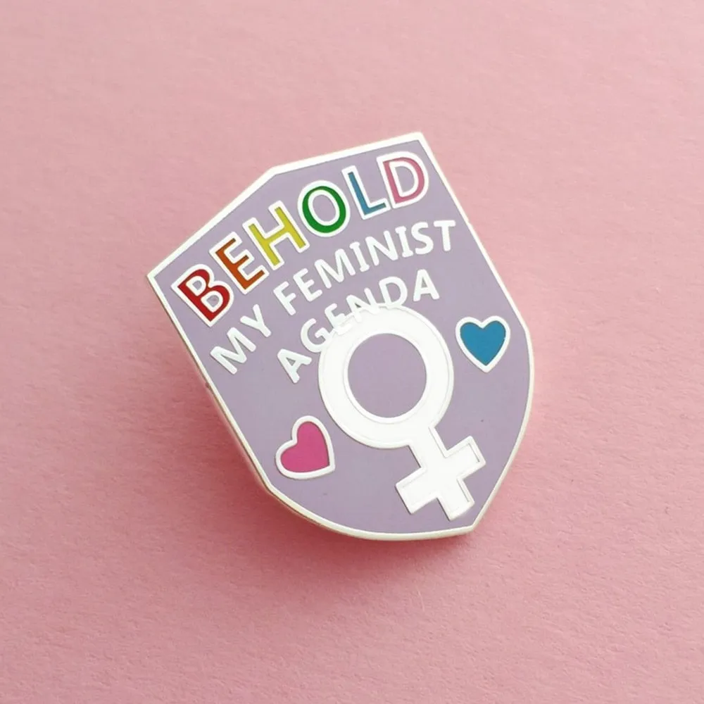 "Behold My Feminist Agenda" Enamel Lapel Pin