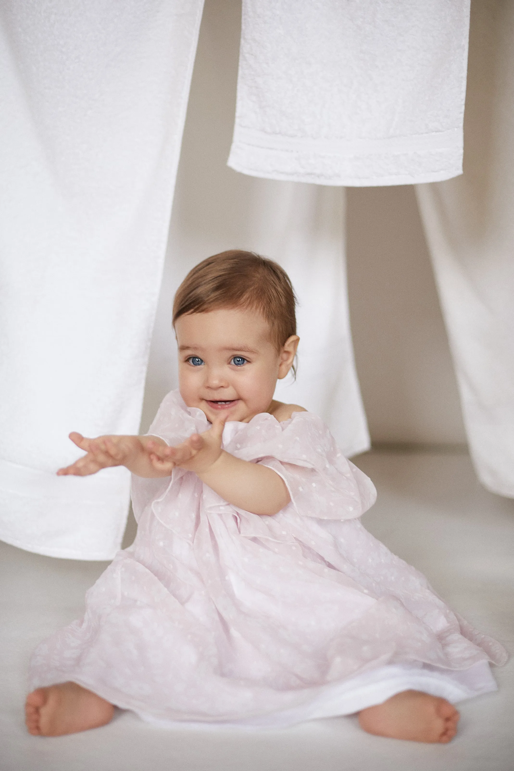 "Calista" Pale Pink Floral Tulle Dress