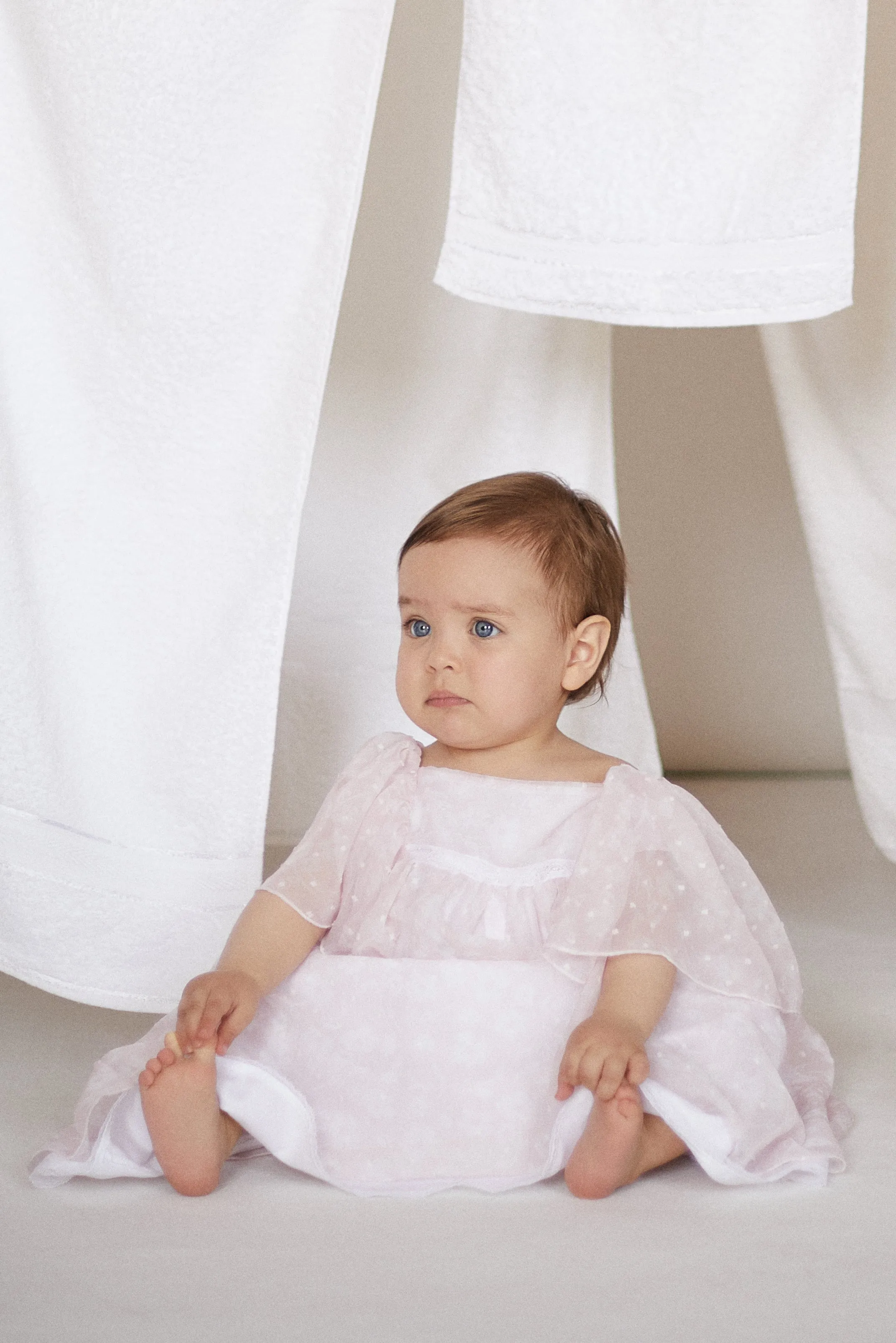 "Calista" Pale Pink Floral Tulle Dress