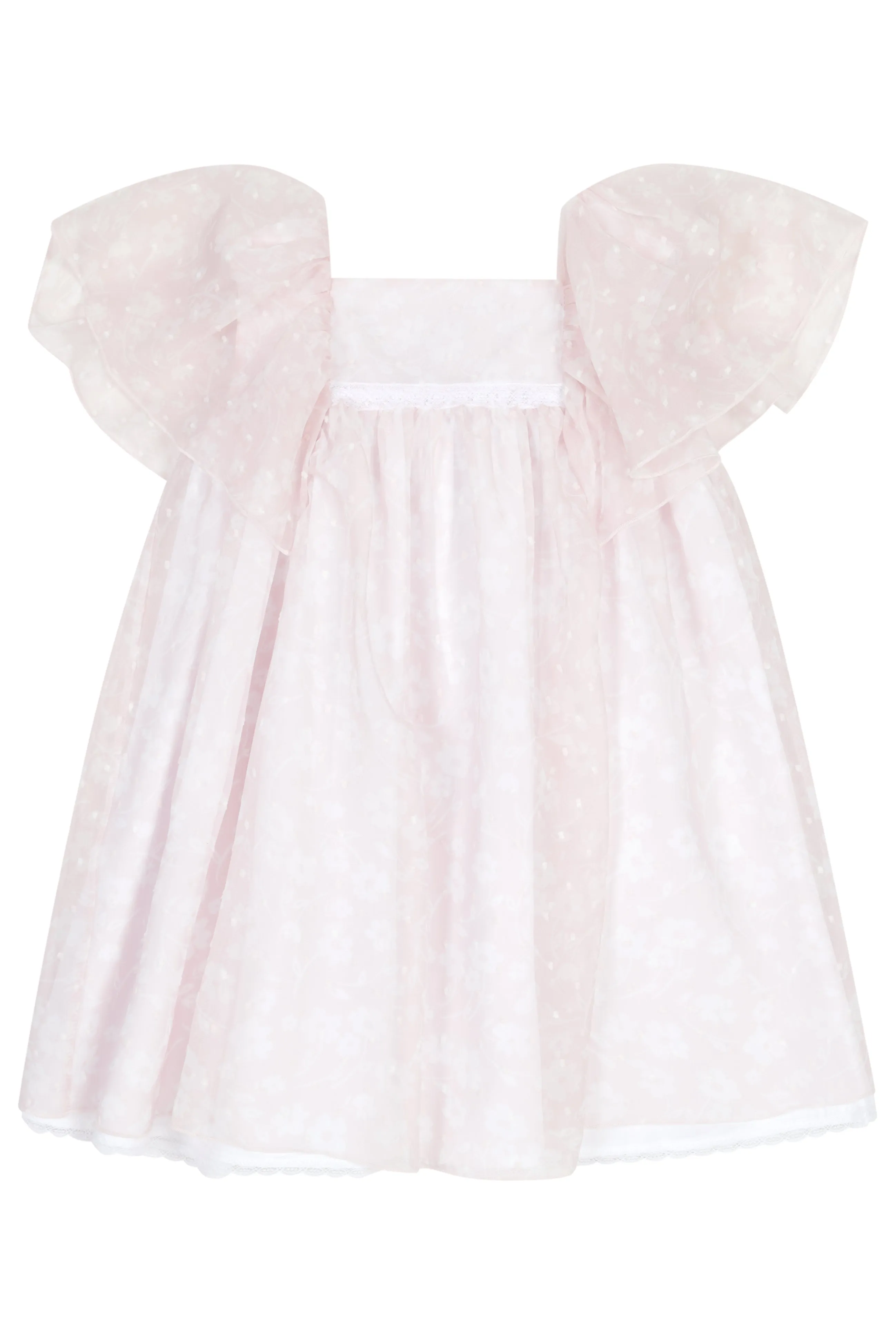 "Calista" Pale Pink Floral Tulle Dress
