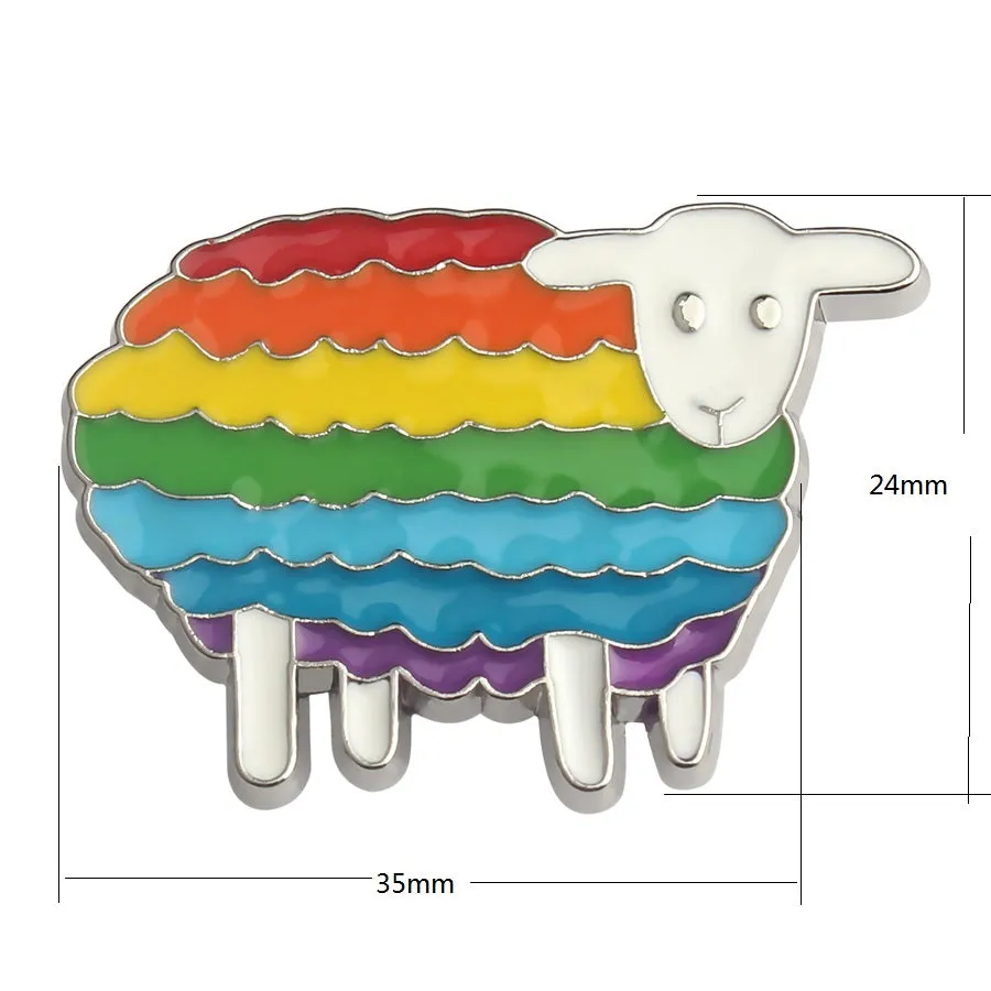 Rainbow Sheep Pin