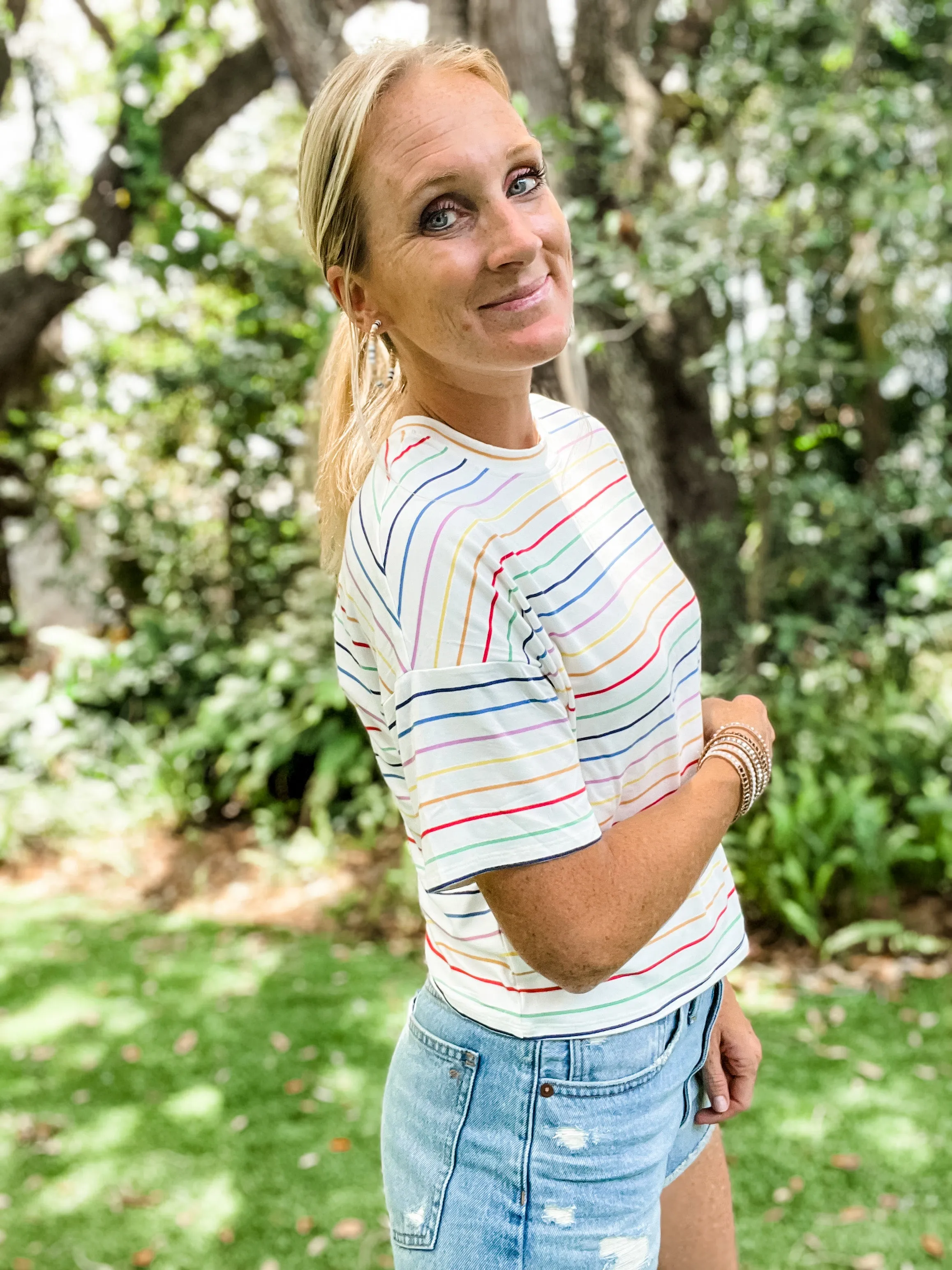 Rainbow Striped Tee