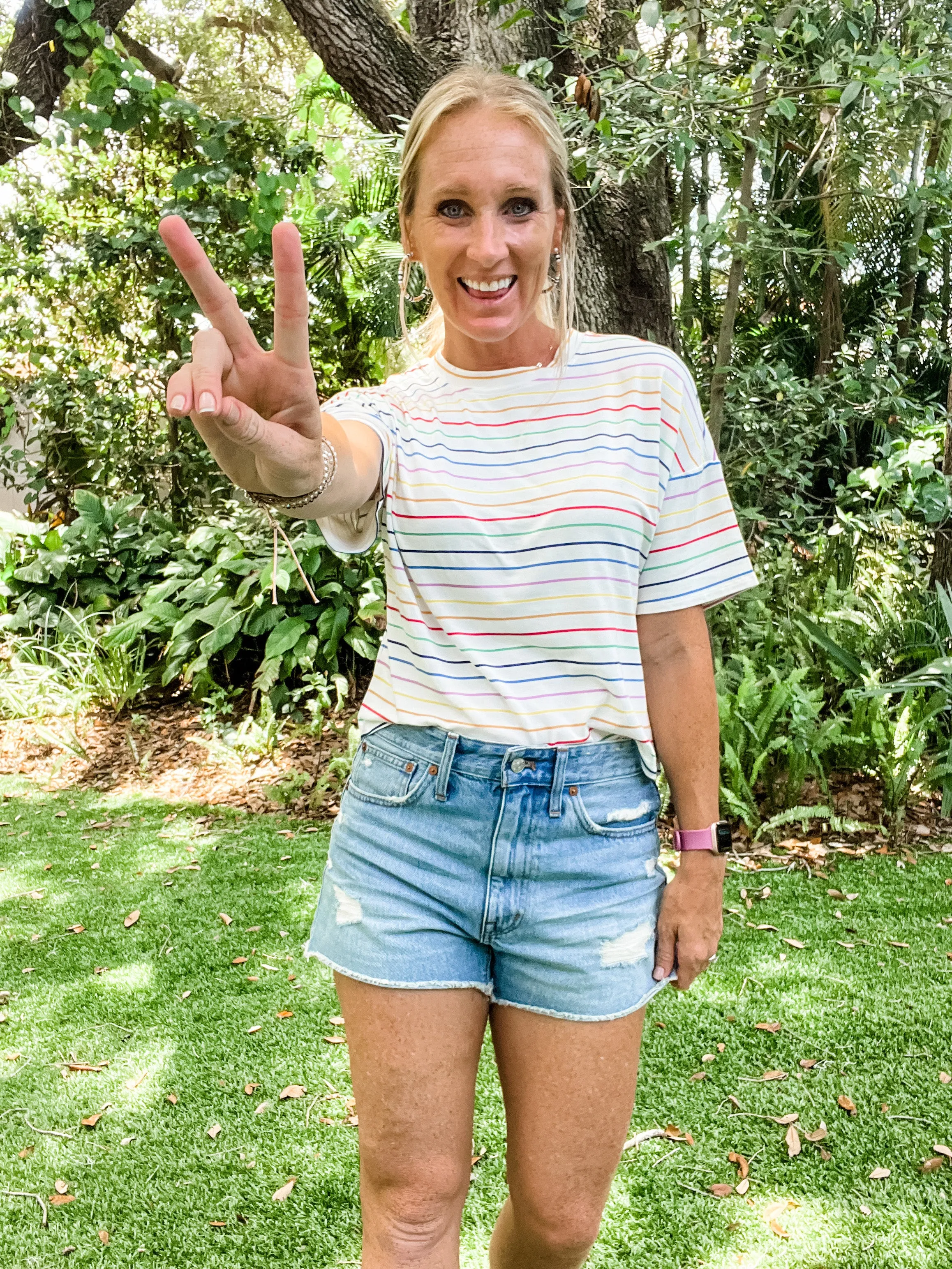 Rainbow Striped Tee