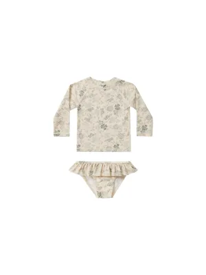 Rash Guard Two Piece - Blue Floral