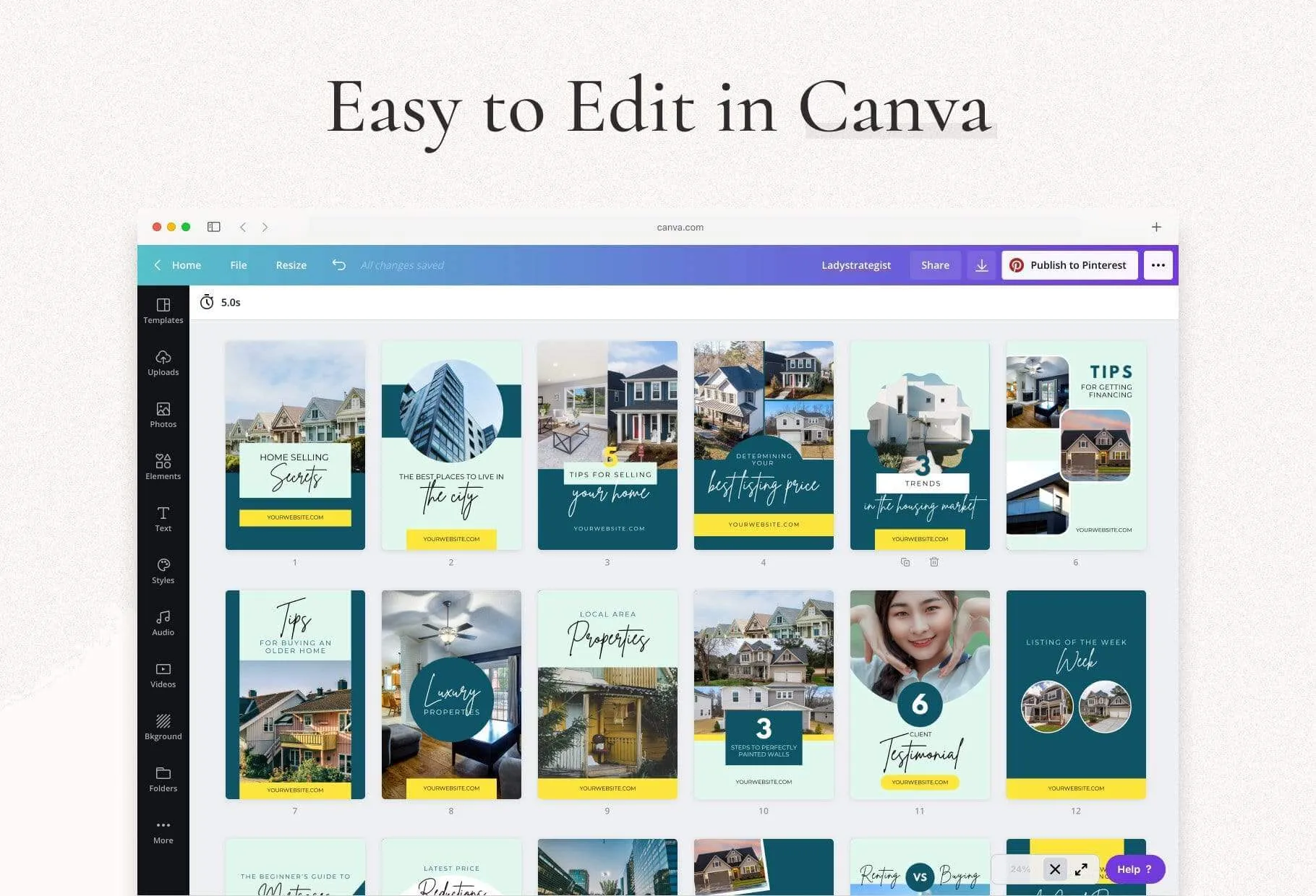 Real Estate Pinterest Template