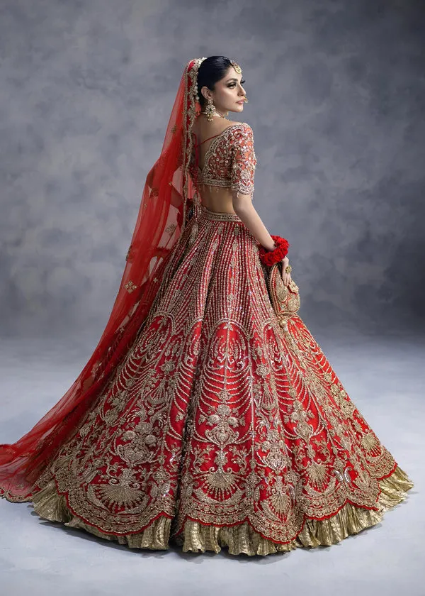 Red Lehenga Choli and Dupatta Bridal Wedding Dress
