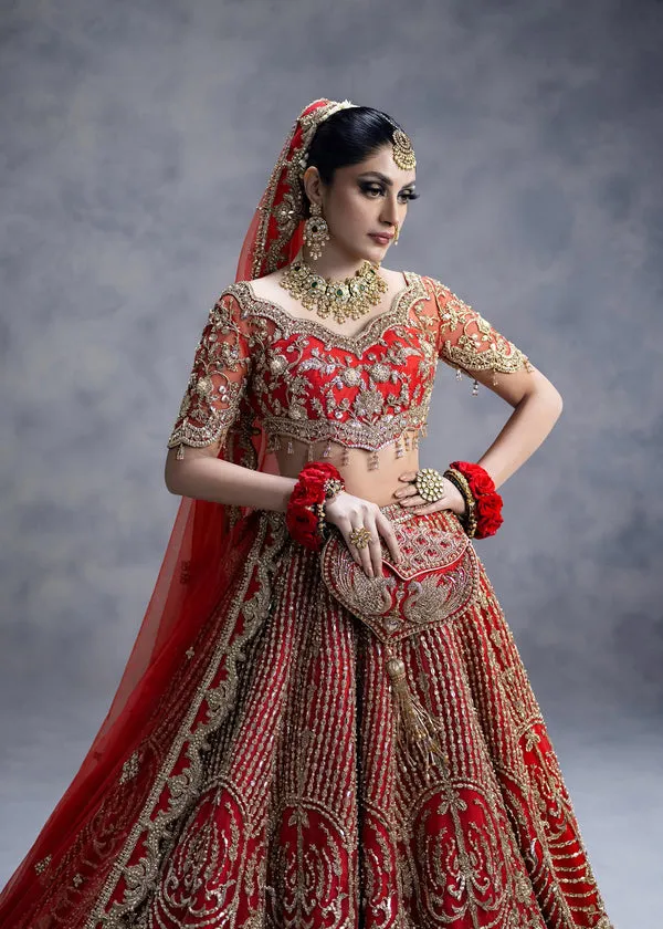 Red Lehenga Choli and Dupatta Bridal Wedding Dress