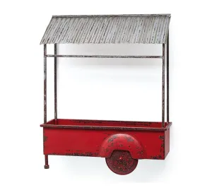 Red Tin Cart Wall Hanging