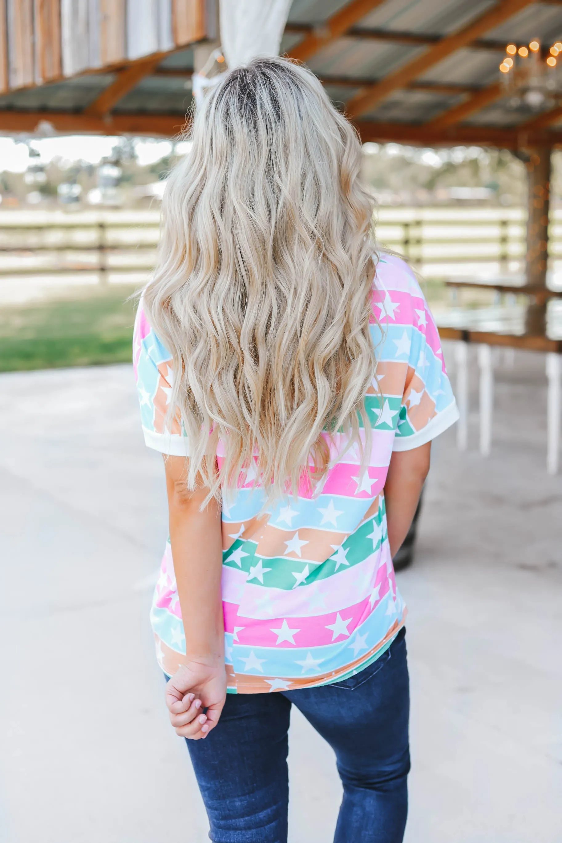 Rising Star Multi-Color Star Top