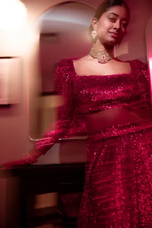 RITIKA Metallic Pink Lehenga Skirt