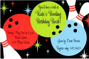ROCK N BOWL - BLANK STOCK INVITATION