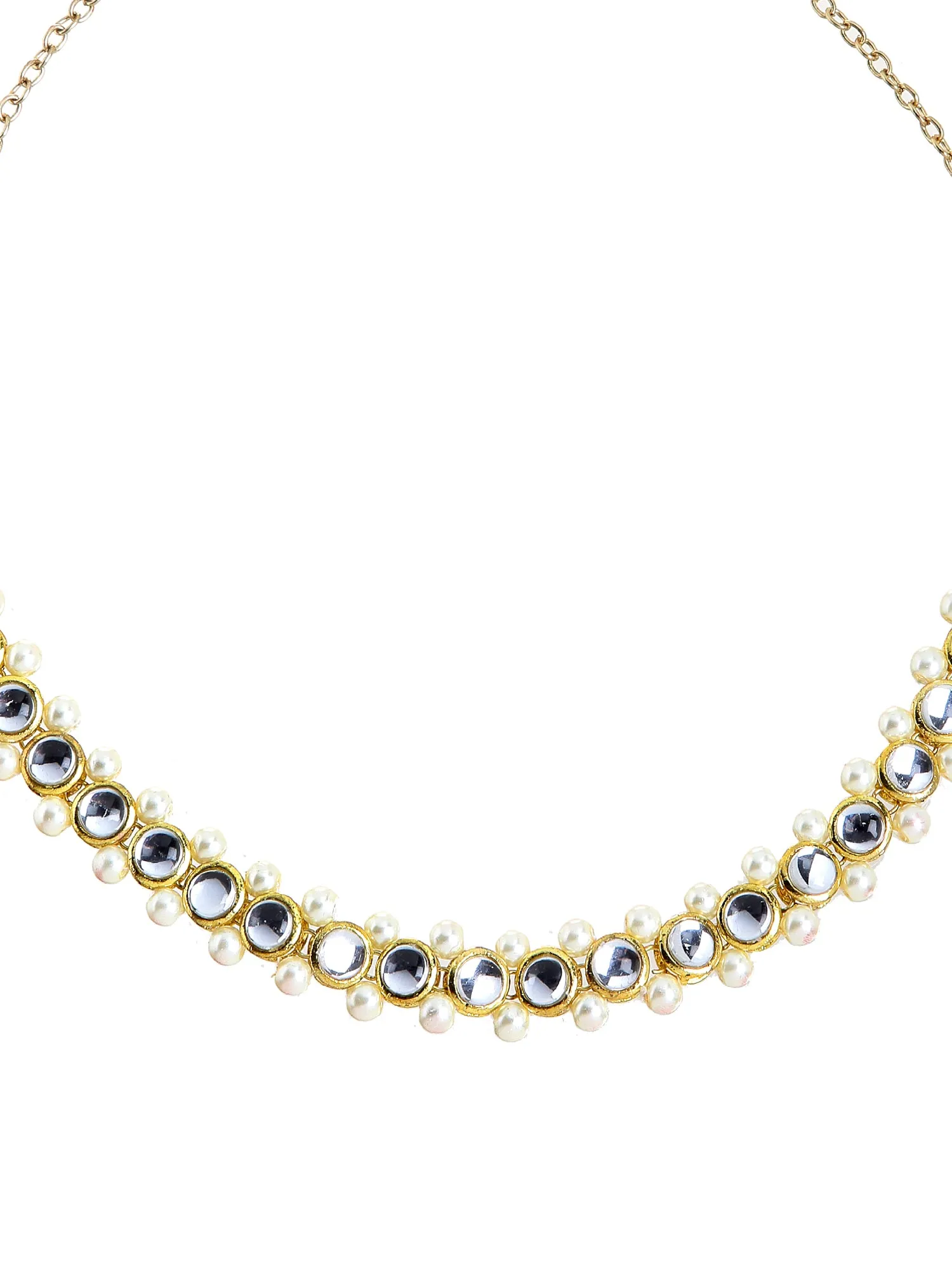 Round Kundan Studded Hairband with Pearl Beads