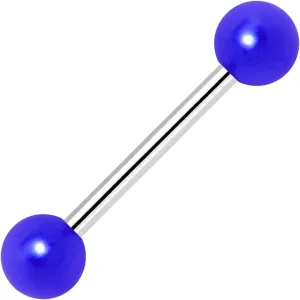 Royal Blue Pearlescent Acrylic Ball End Barbell Tongue Ring