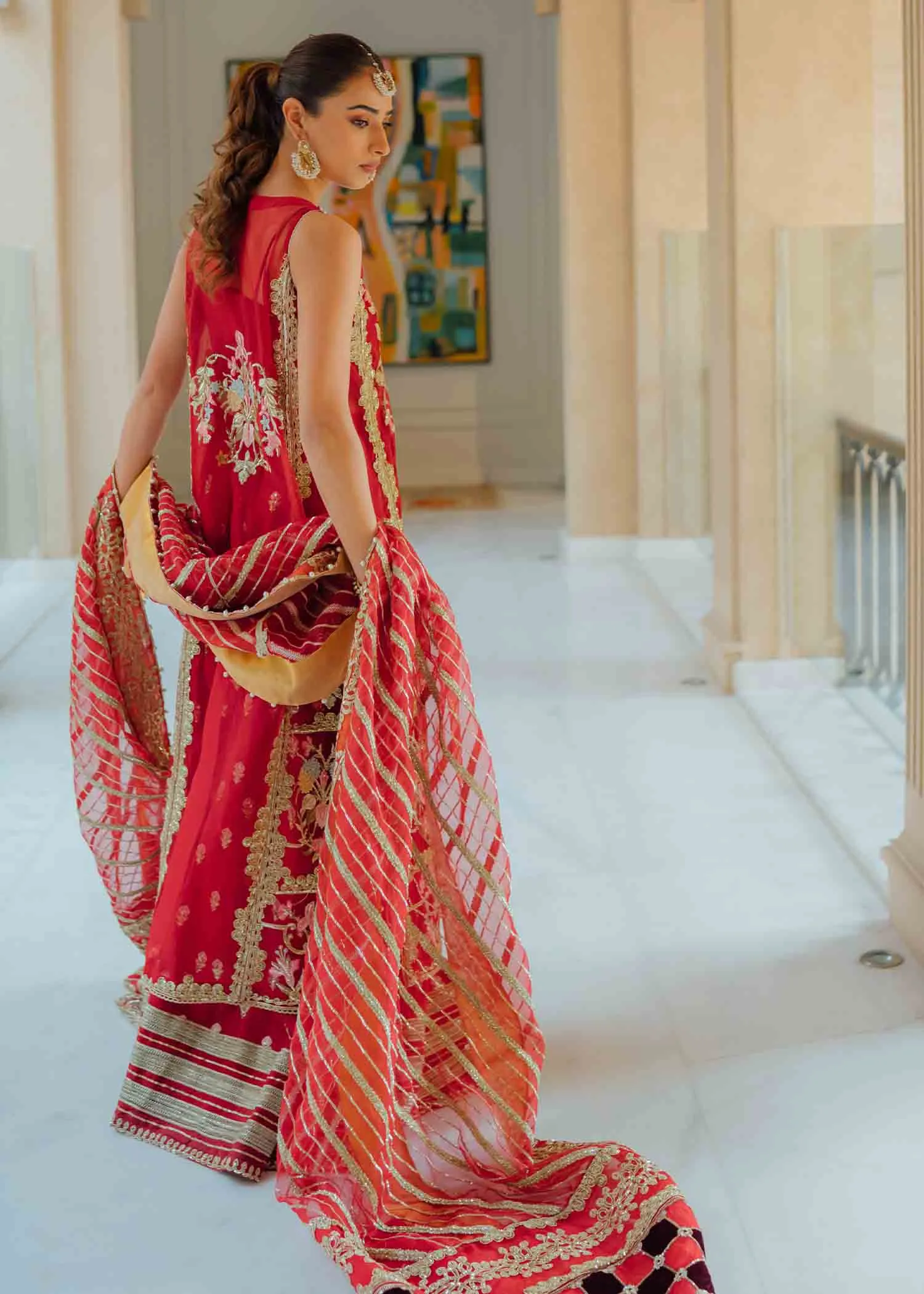 Royal Bridal Red Lehenga Kameez Dress Pakistani #BS778