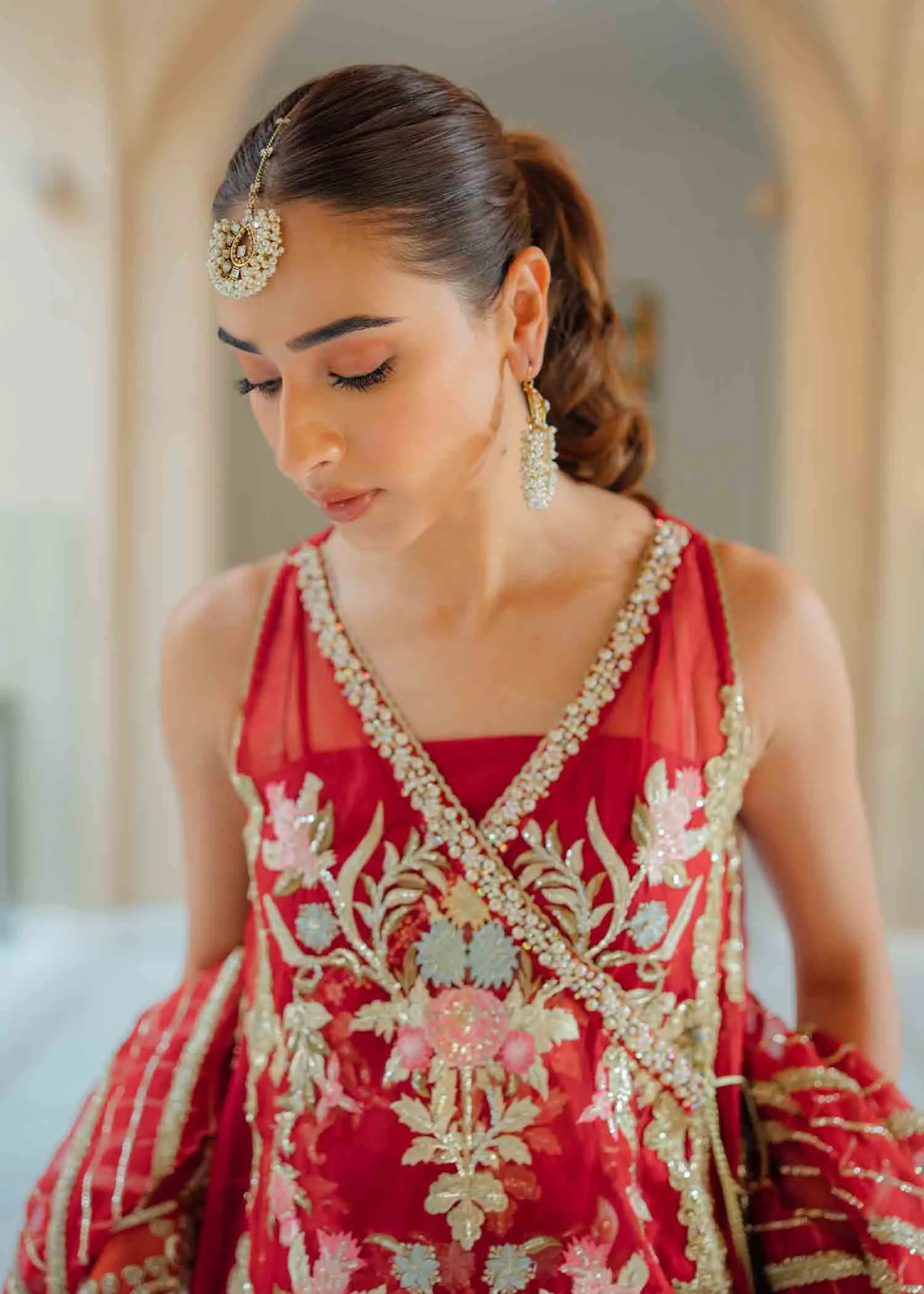 Royal Bridal Red Lehenga Kameez Dress Pakistani #BS778