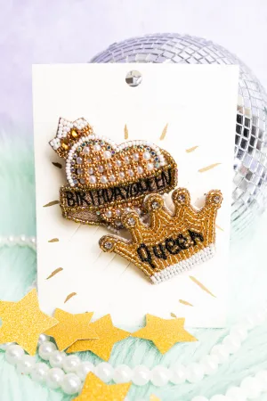 Seed Bead 'Birthday Queen' Hat Pins