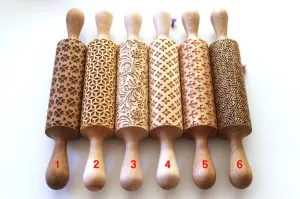Set on sale Embossed Engraved Rolling Pins glamorous pattern