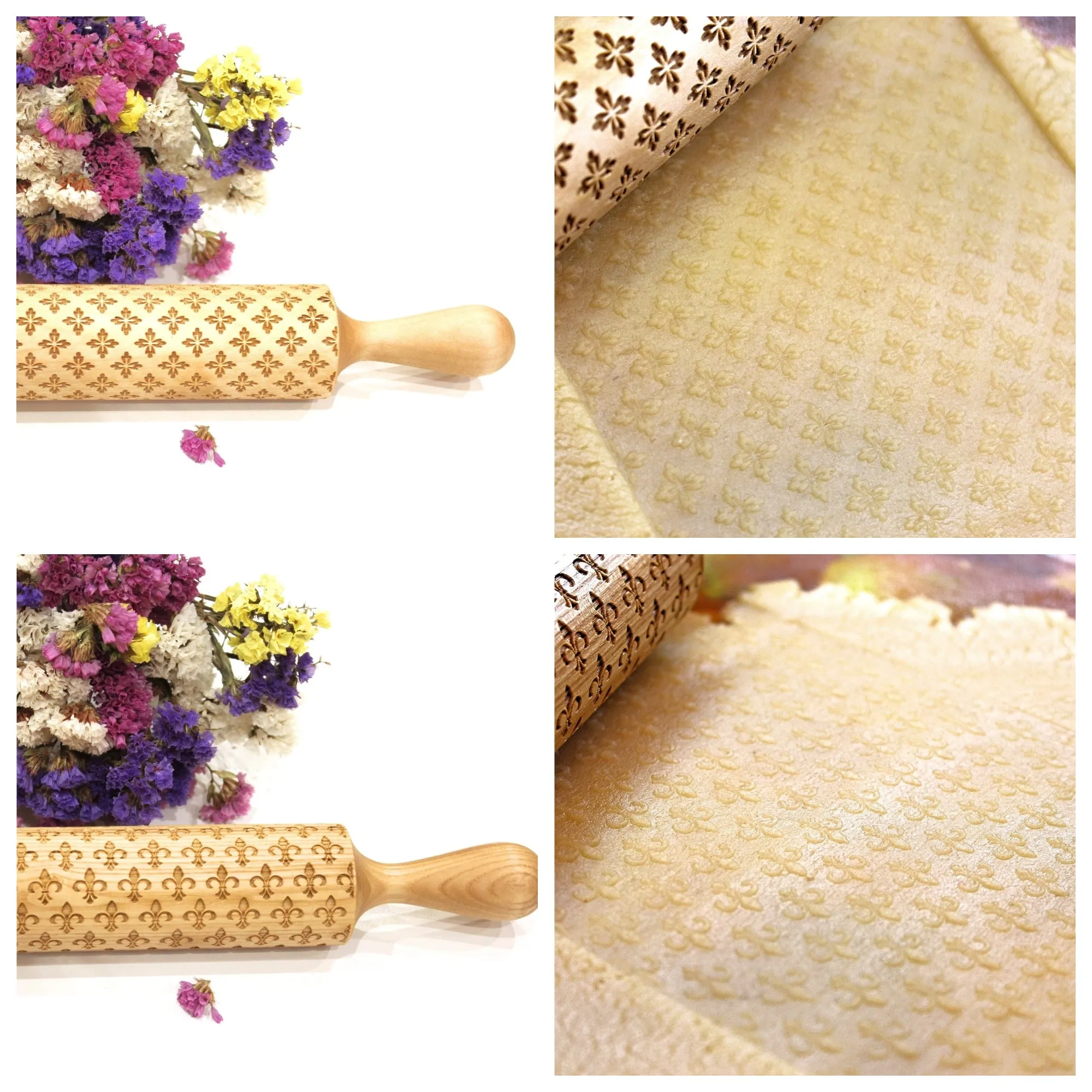 Set on sale Embossed Engraved Rolling Pins glamorous pattern