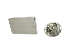 Silver Toned Etched Simple Helicopter Lapel Pin