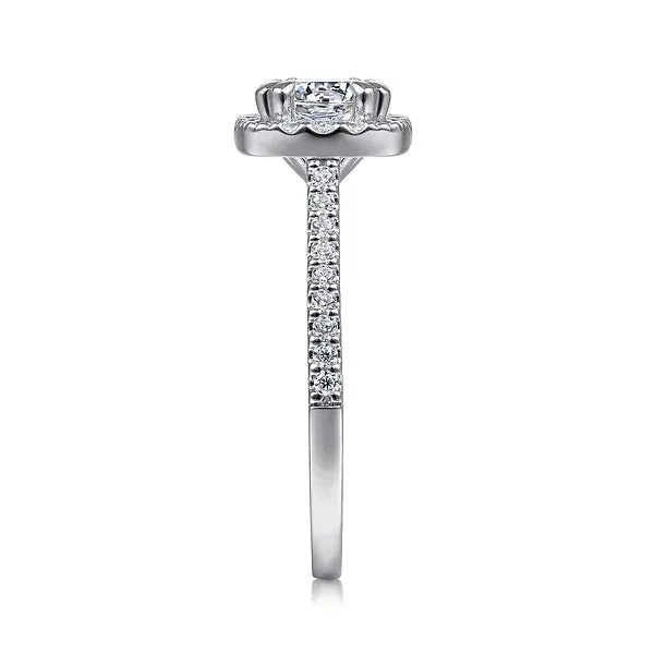 Simple Cushion Halo Diamond Engagement Ring Mounting