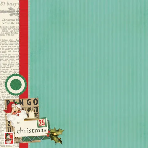 Simple Stories - Holly Jolly - The Nice List - 12x12 Single Sheet