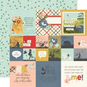 Simple Stories - Say Cheese Classic Pooh - 12x12 Single Sheets - 2x2/4x4 Elements