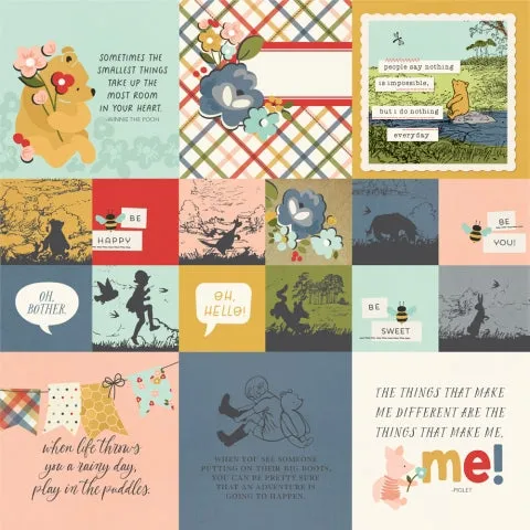 Simple Stories - Say Cheese Classic Pooh - 12x12 Single Sheets - 2x2/4x4 Elements