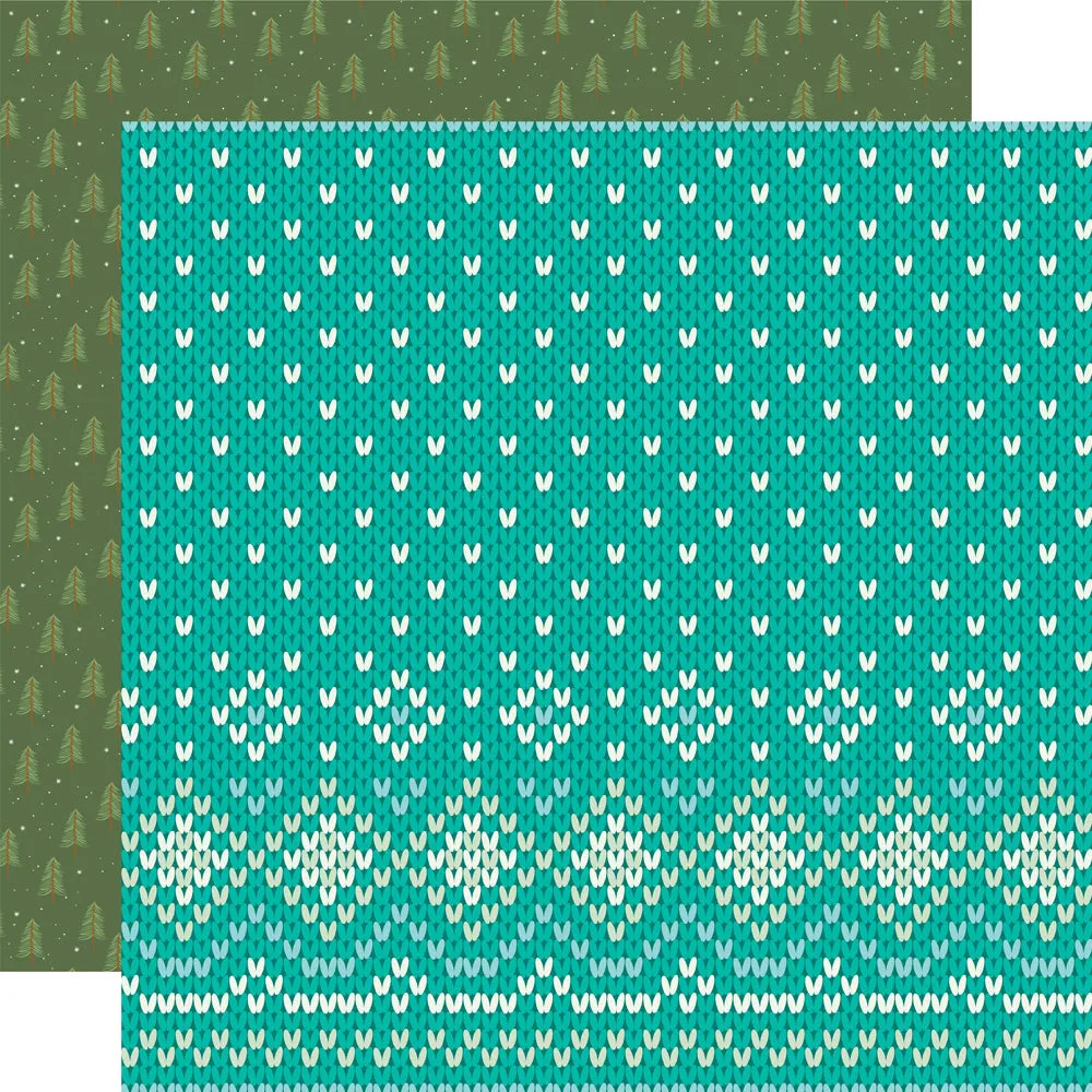 Simple Stories - Snow Pine Lodge - 12x12 Single Sheet - Winter Wonderland