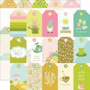 Simple Stories - Tea Garden - 12x12 Single Sheet - Tag Elements