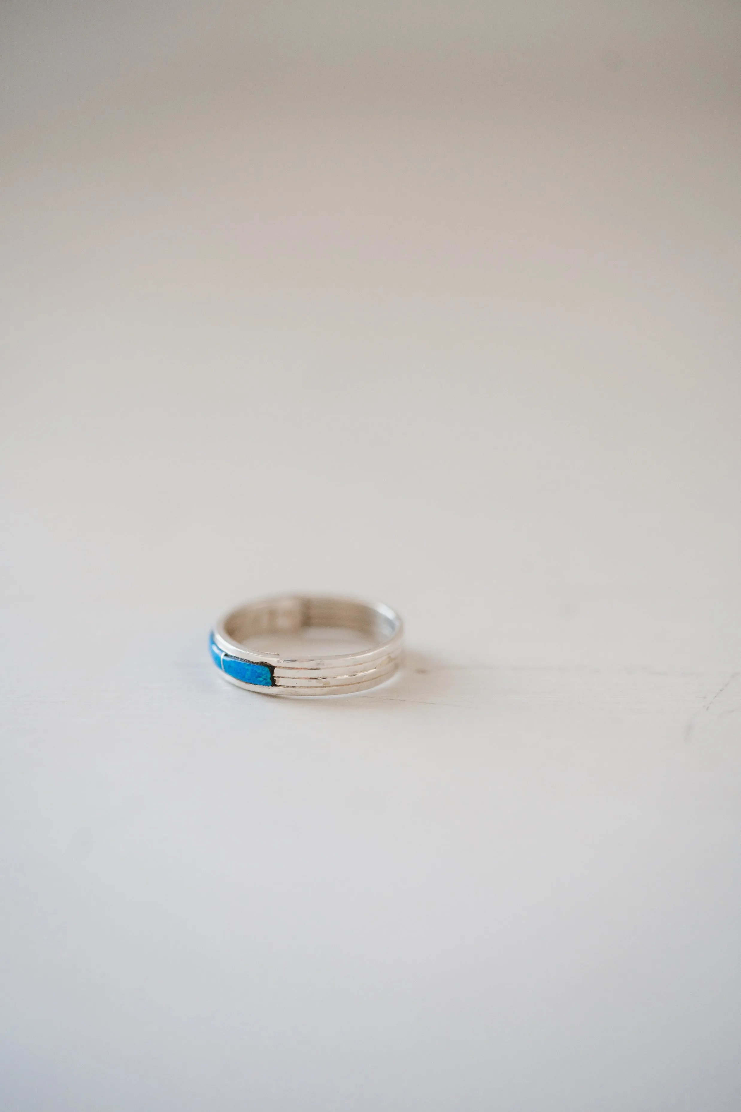 Single Bar Ring | Blue Opal