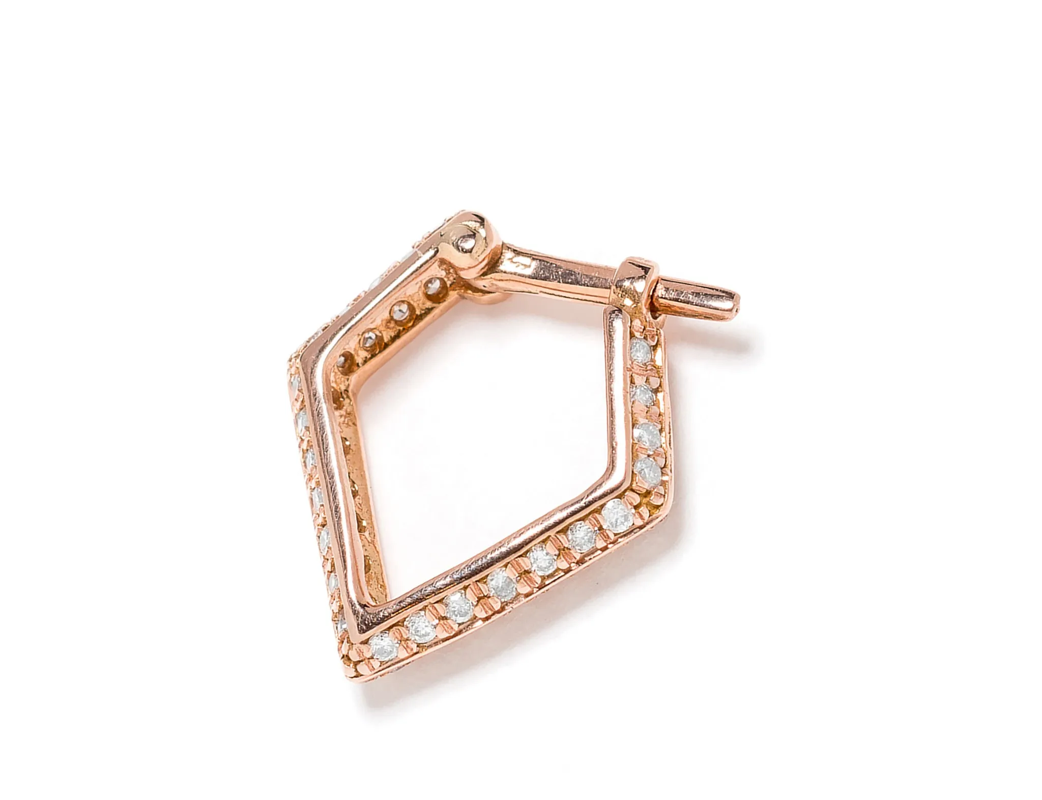 {Single} Double Edge Micro Pave Hoop Earrings