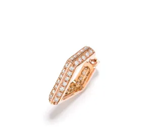 {Single} Double Edge Micro Pave Hoop Earrings