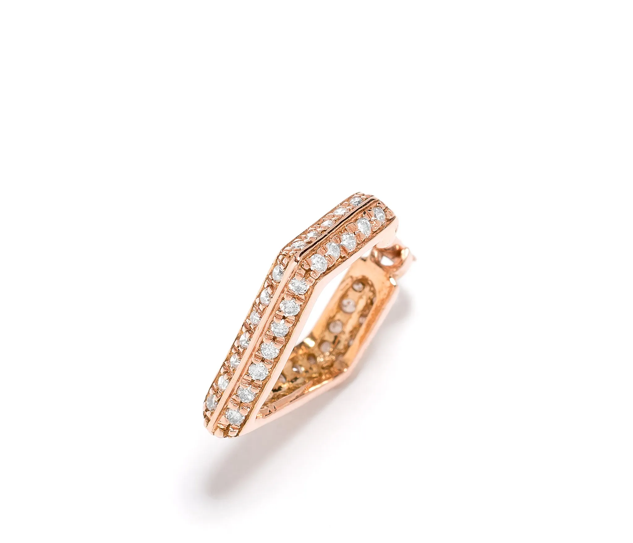 {Single} Double Edge Micro Pave Hoop Earrings