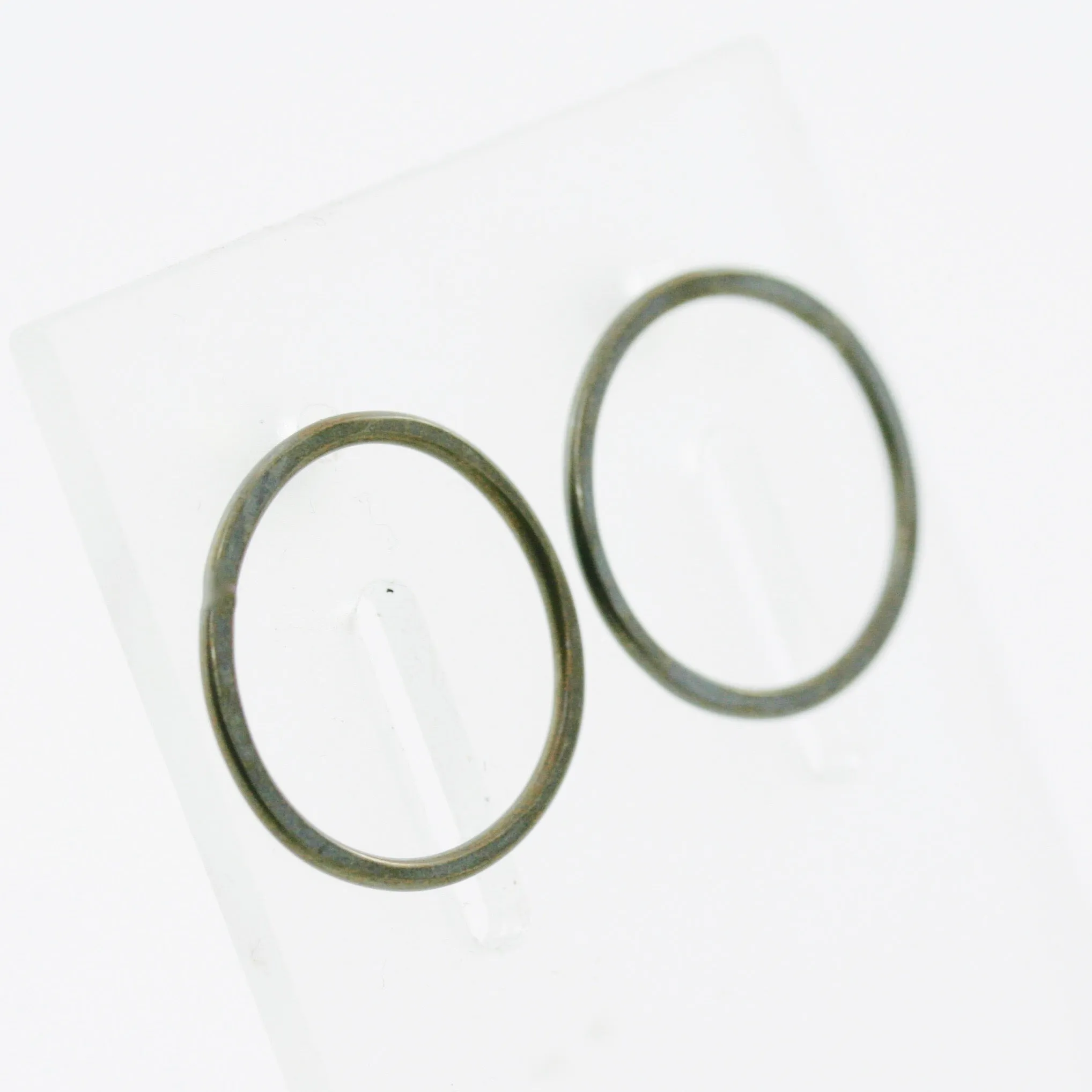 Single Steel Hoop Earrings with Post