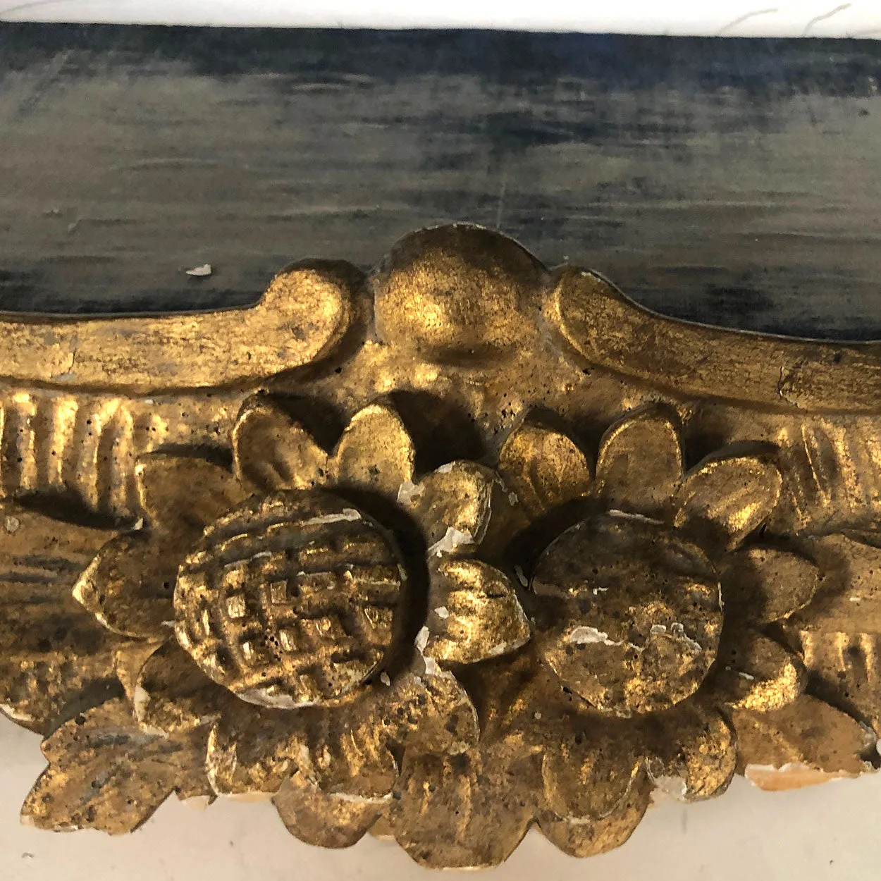 Small Danish Aaholm Castle Rococo Revival Giltwood Triangular Hanging Shelf