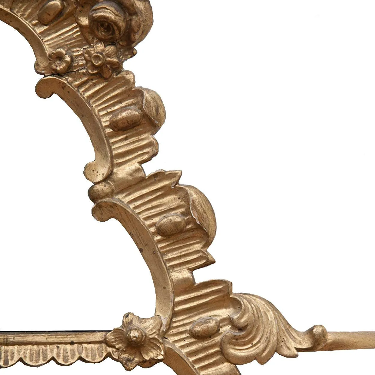 Small Danish Aaholm Castle Rococo Revival Giltwood Triangular Hanging Shelf