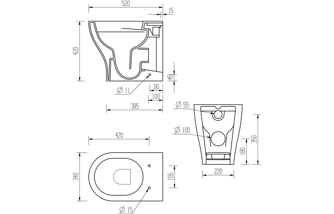 Sofia Rimless Back To Wall WC & Soft Close Seat