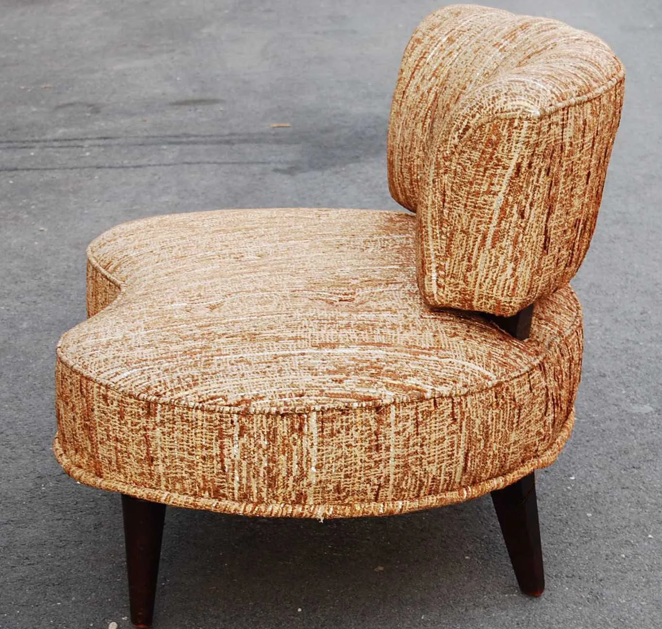 SOLD -- RECONDITIONED GOLD KIDNEY HOLLYWOOD REGENCY MID CENTURY LOVE SEATES